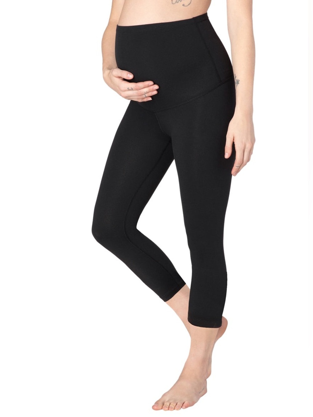 NWT Beyond Yoga Supplex Love The Bump Capri Maternity Leggings black Sz S